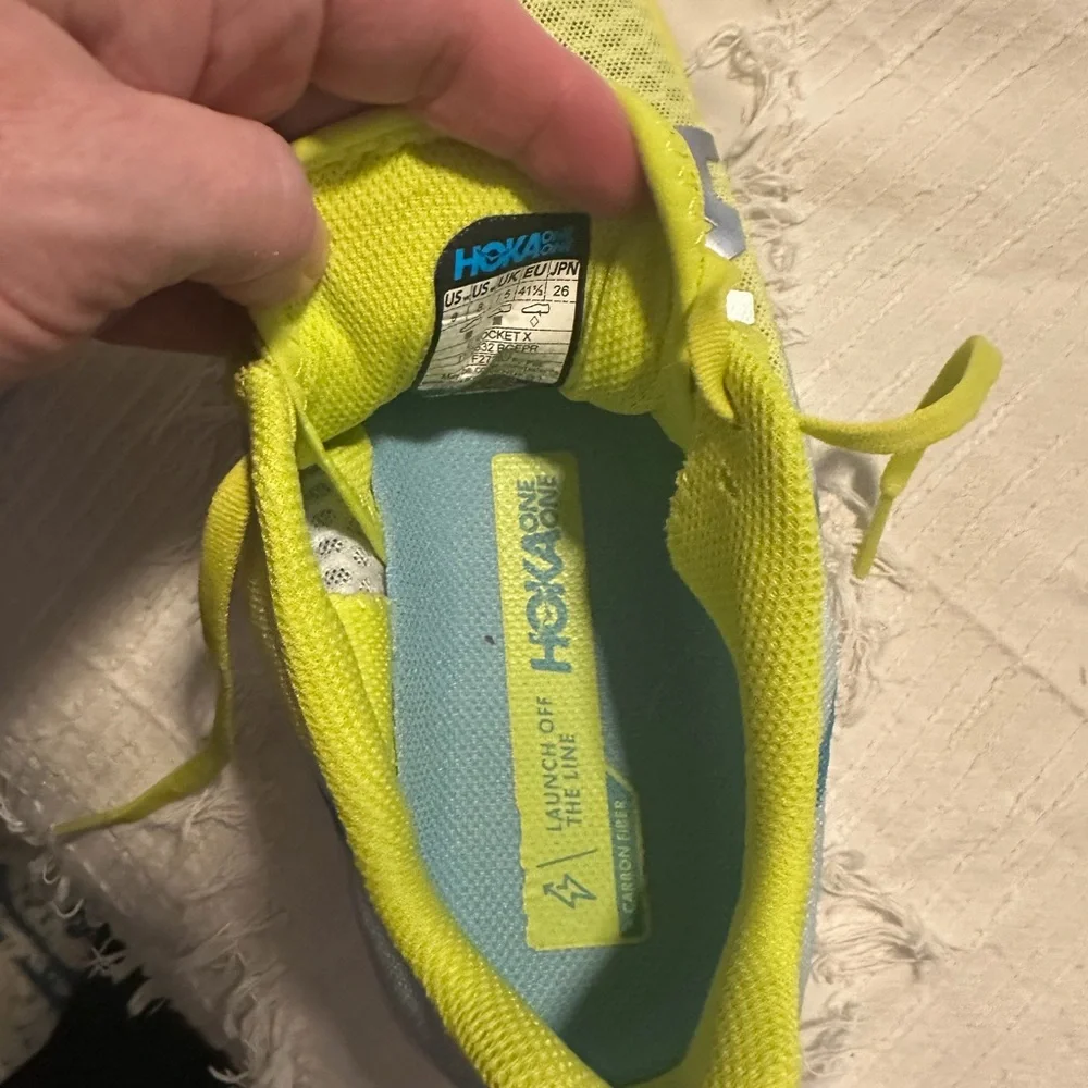 Hoka Neon Yellow Athletic Shoes - Picture 6 of 9